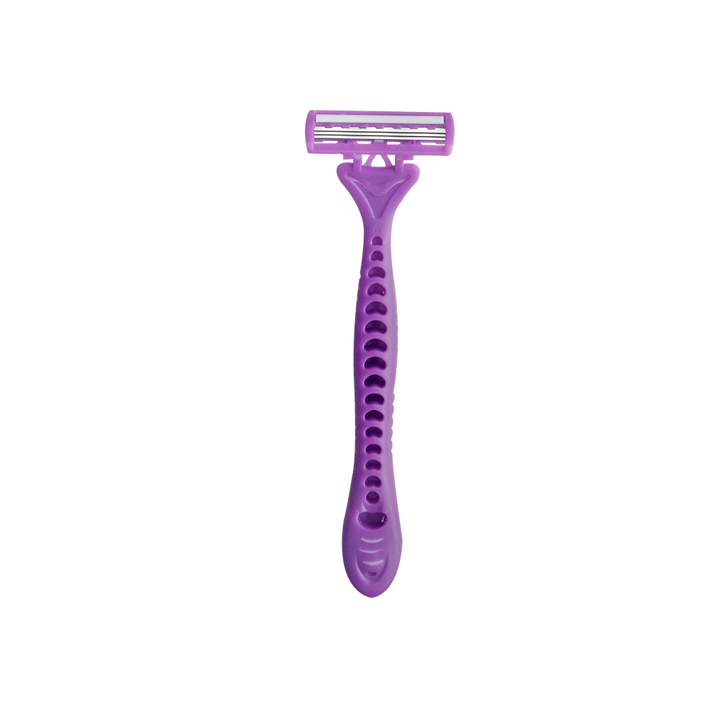 Three Blades Women Body Razor Rubber Disposable Razor