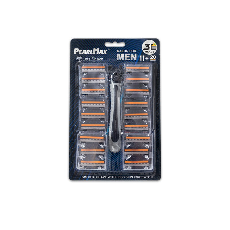Triple Blade Razor For men 1 Handle 20 cartridge